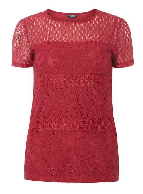 **Tall Berry Lace Panel Top